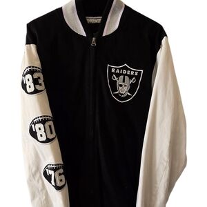 SOLD    NFL Raiders Black and White Bomber Jacket